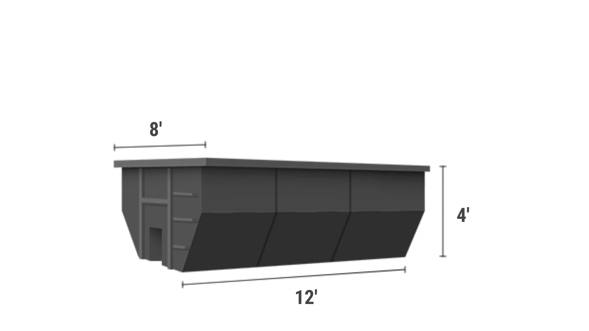 12 yd roll off dumpster for rent for junk removal or clean out projects