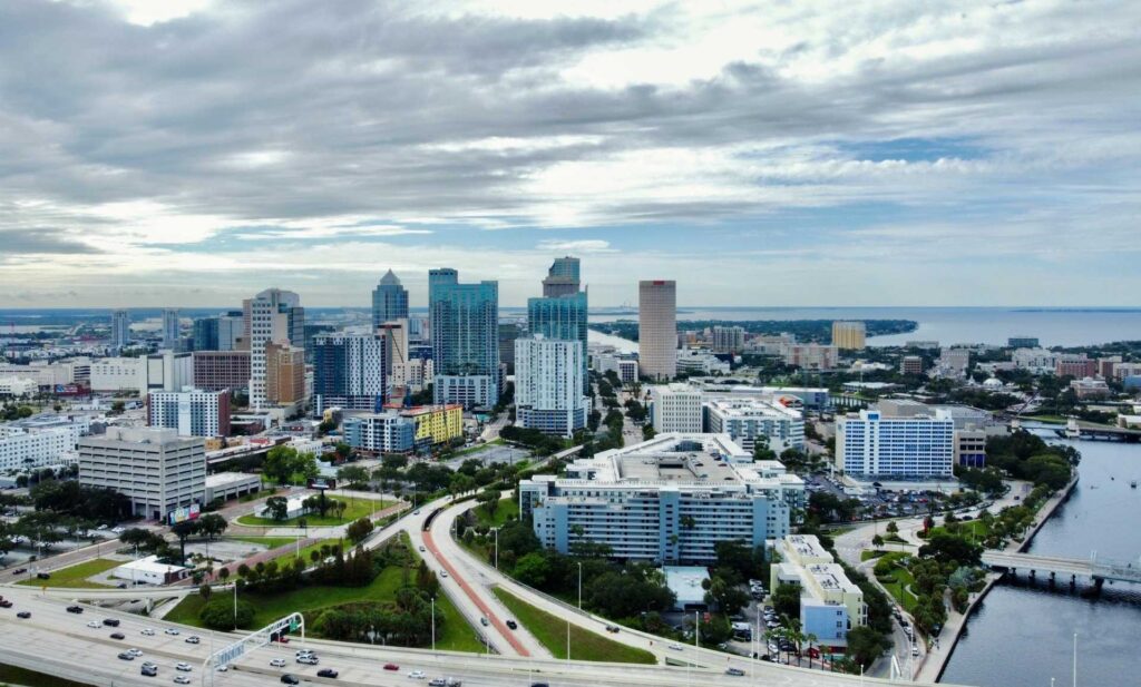 dumpster rental services near tampa aerial view
