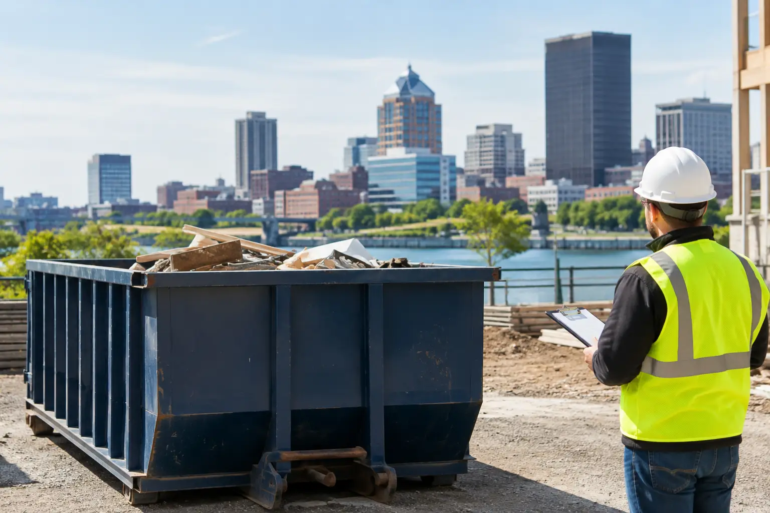 When are dumpster permits required in Rochester and Monroe County