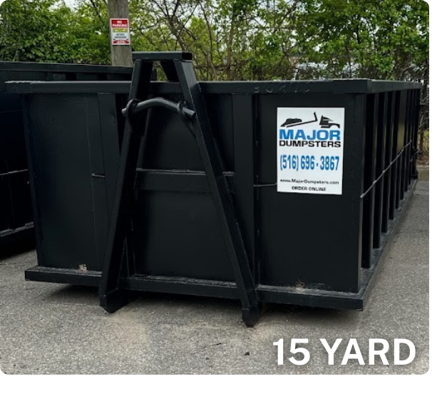 Dumpster Rental Near Me | Major Dumpsters Long Island 56 15 Yard Dumpster in Long Island, NY.
