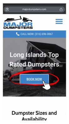 How to Rent a Dumpster Online | Major Dumpsters Long Island 55 How to Book a Dumpster Online with Major Dumpsters 1